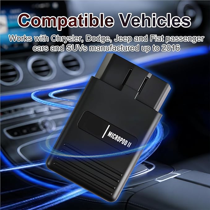 MicroPOD II V17.04.27 Professional Diagnostic & Programming Scanner Tool for Chrysler Dodge Jeep Fiat Up to 2016 with DRBIII Compatible, Multi-Language OBD2 Support