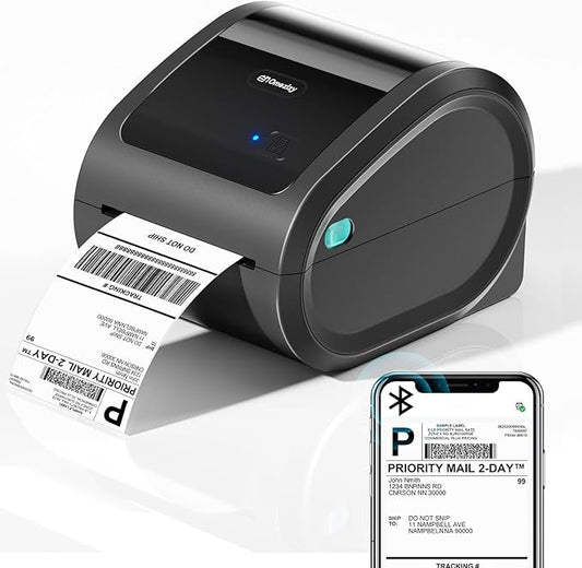Bluetooth Shipping Label Printer 4x6 - D520BT Thermal Label Printer for Small Business, Thermal Printers with Built-in Label Holder, Compatible with USPS, Tiktok, Amazon