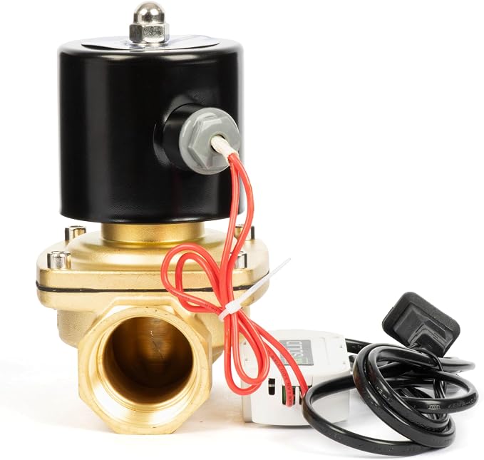 Solenoid Valve 1-1/4 in U.S. Solid Smart WiFi Brass 110V AC Normally Closed with App Remote Control for Water Irrigation and Automation