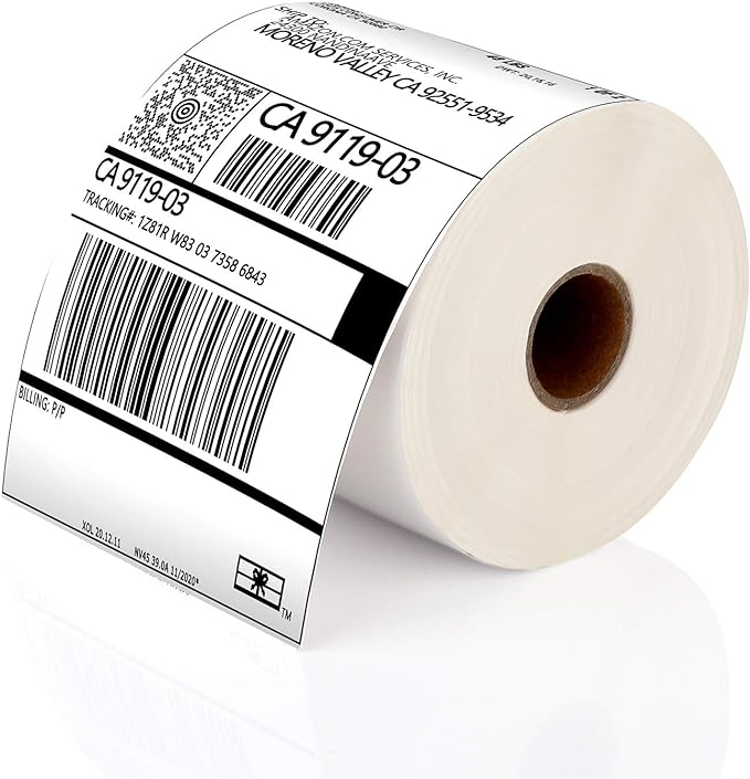 JADENS Pink Thermal Label Printer & 1 Roll Thermal Labels
