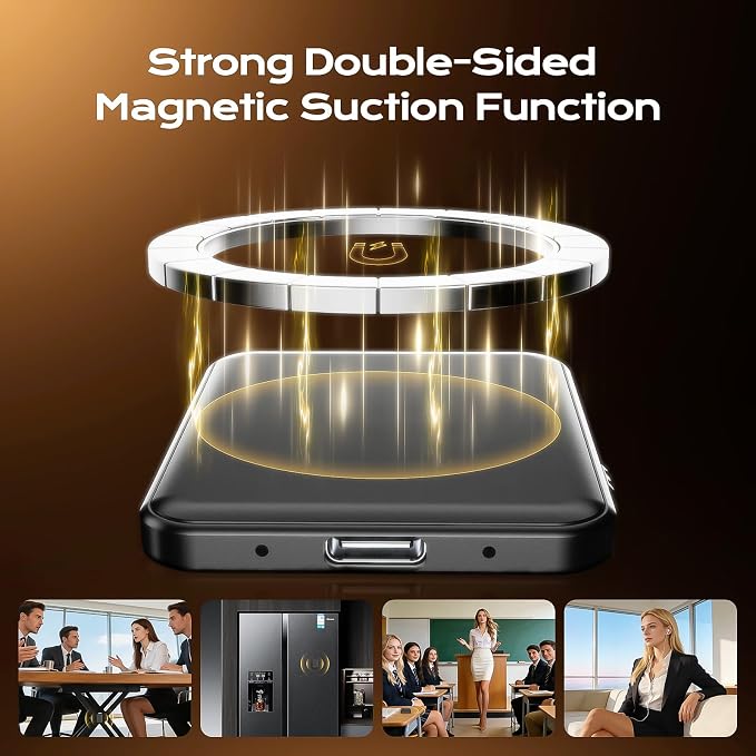 128G (10800 Hours) Magnetic Voice Activated Recorder - Hypamutek AI Noise Reduction Digital Voice Recorder with Playback, 75H Continuous & Portable Audio Recorder for Meetings, Lectures and Interviews