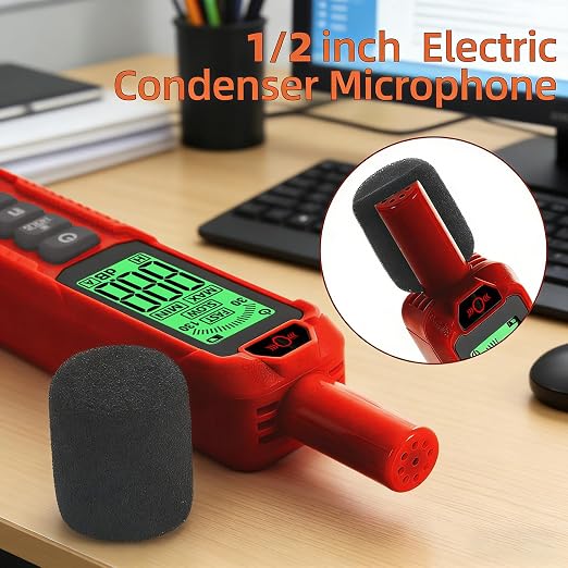 Noise Decibel Meter, Noise Meter, Decibel Meter, Digital Sound Level Meter, 30dB to 130dB Audio Noise Measurement Equipment, LCD Backlight Display, MAX/MIN Data Retention, Automatic Power-Off