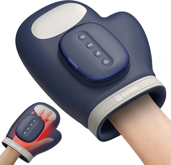 COMFIER Cordless Hand Massagerwith Heat and Compression, Updated Bigger Electric Hand Massage for Arthritis and Carpal Tunnel,Wrist Massage Used at Home,Office, 【2026】 Fathers Day Gift for Men,Blue
