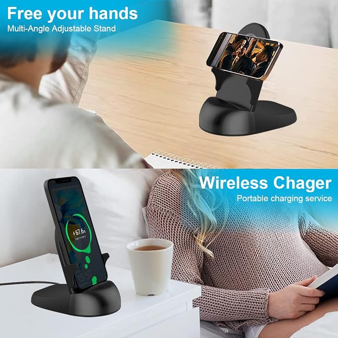 Security Camera WiFi Wireless Phone Charger, Security Cam Motion Activated,HD1080P(Rotate Lens) with 250°Viewing Angle, camaras espias ocultas for Home Office Security(2.4/5G)