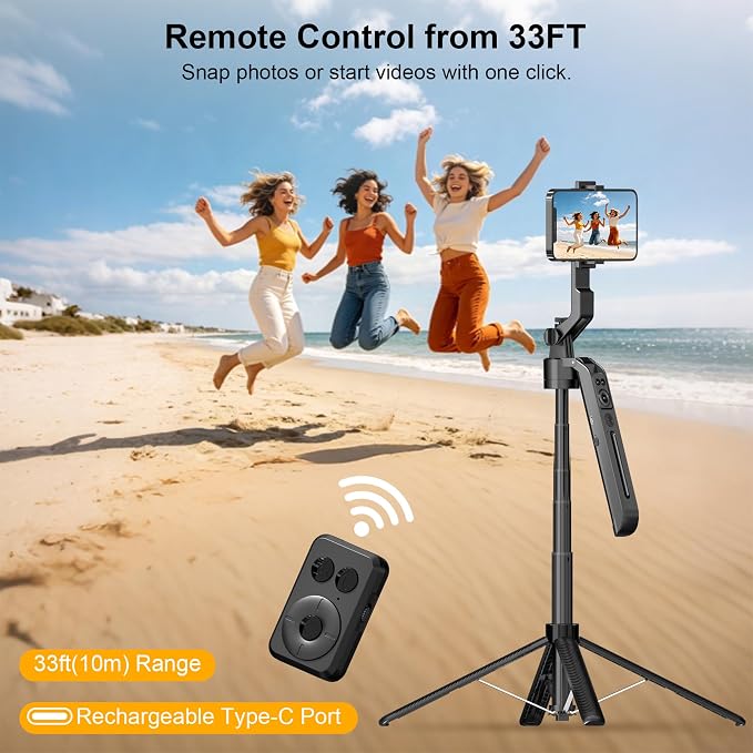 10" Ring Light with 71" Phone Tripod Stand Auto Face Tracking, Vlogging Kit for iPhone Tripod with Remote, Dimmable LED Circle Round Light for TikTok/Makeup/YouTube/Live Steaming
