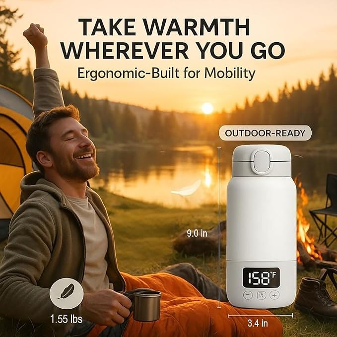 17 Oz Electric Heated Coffee Mug Rechargeable for Travel Z6 Self Heating Smart Temperature Control Warming Heated Travel Coffee Mug On The Go Coffee Cup with 5-12H Battery Life Gift