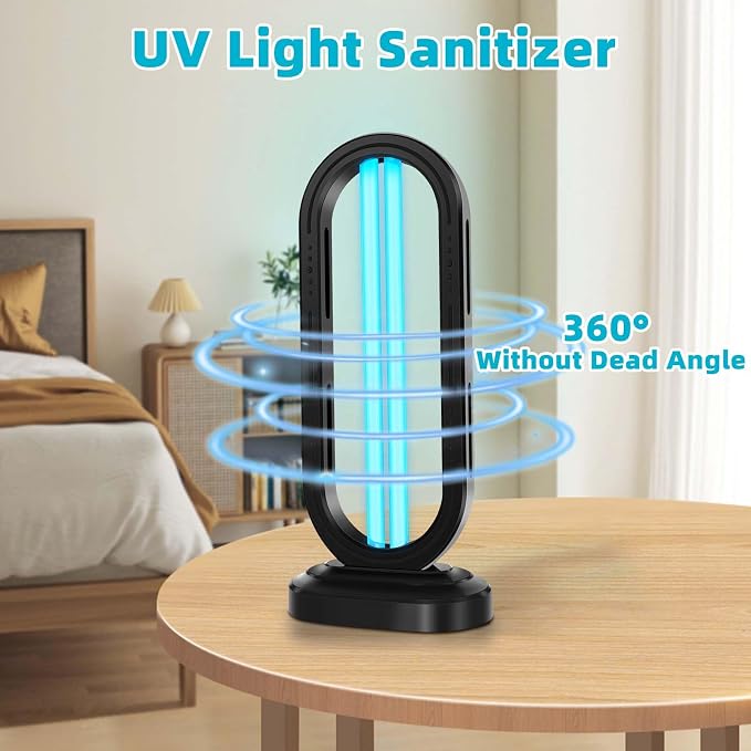 Feefir UV Light Sanitizer,UVC Home Disinfection Device 4-Speed Timing and Remote Control,UVO Light,UV Lamp for Whole Room
