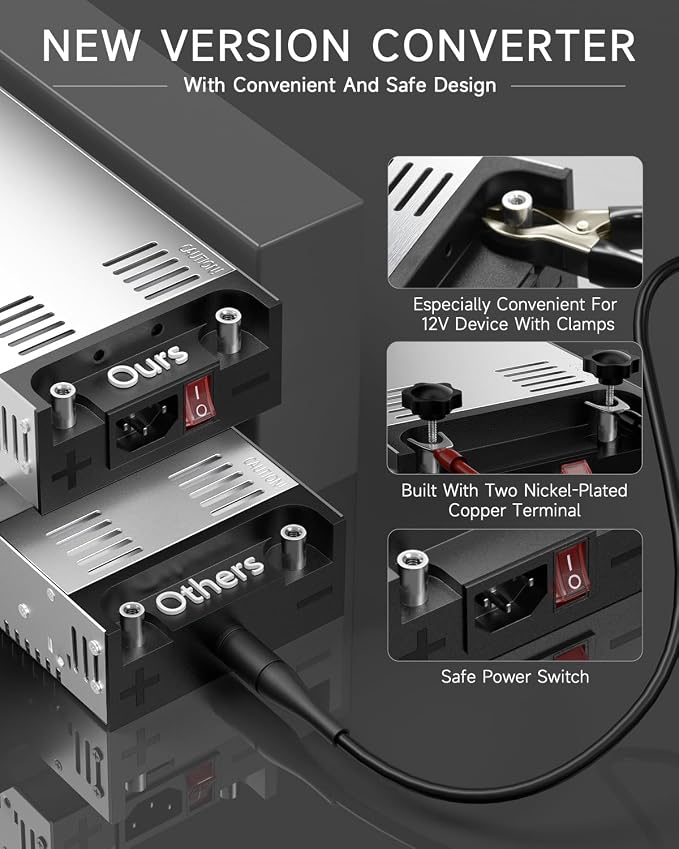 ALITOVE 5V 60A Power Supply 300W AC to DC Converter 110V to 5 Volt 60 Amp Switching Power Supply Adapter Transformer LED Driver for WS2812B WS2811 LED Strip Pixel Light CCTV