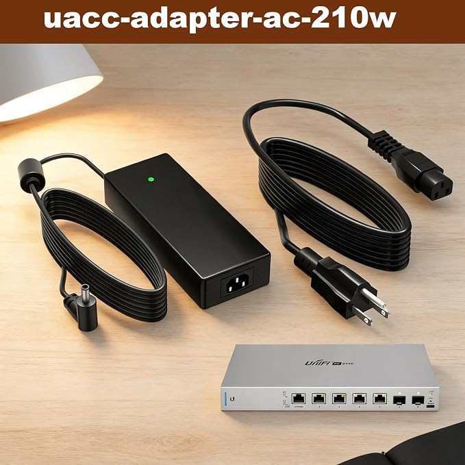 Uacc-Adapter-AC-210W, 54V 3.9A Power Adapter Compatible with Networks UniFi XG 6 PoE (Model US-XG-6POE) 6/8 Port switches Power Cord Charger