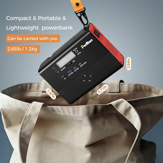 Portable Power Station, 92Wh/100W Mobile Power Bank with Bluetooth Speaker + FM Radio, PD Fast Charging, 110V AC Output, Multiple Output Ports-Ideal for Camping and Emergency Power