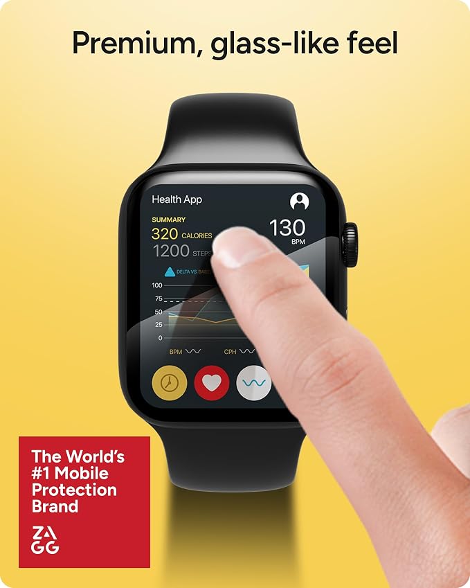 ZAGG Invisbleshield Glass Fusion+ - Engineered Hybrid Glass - Screen Protector - Made for Apple Watch SE 3/6/ SE (2020)/ 5/4 (40mm)