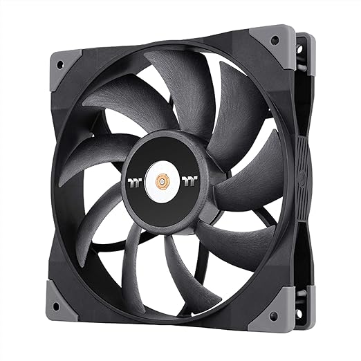Thermaltake TOUGHFAN 14 Black PWM 500~2000rpm-controlled high Static Pressure 140mm Circular Radiator Fan with with Anti-Vibration Mounting System Cooling, (1 Fan Pack) CL-F118-PL14BL-A