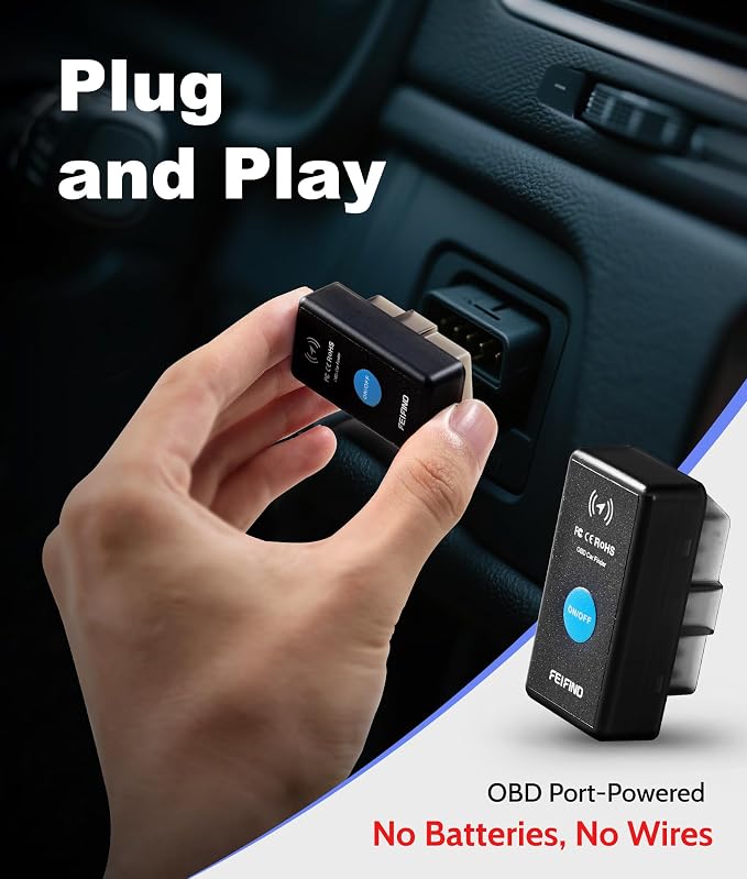 Mini GPS Tracker for Vehicles No Monthly Fee/No Subscription, Hidden Tracker Device for Vehicles, MFi Certified Car Tracker with Find My(iOS Only), Global Tracking