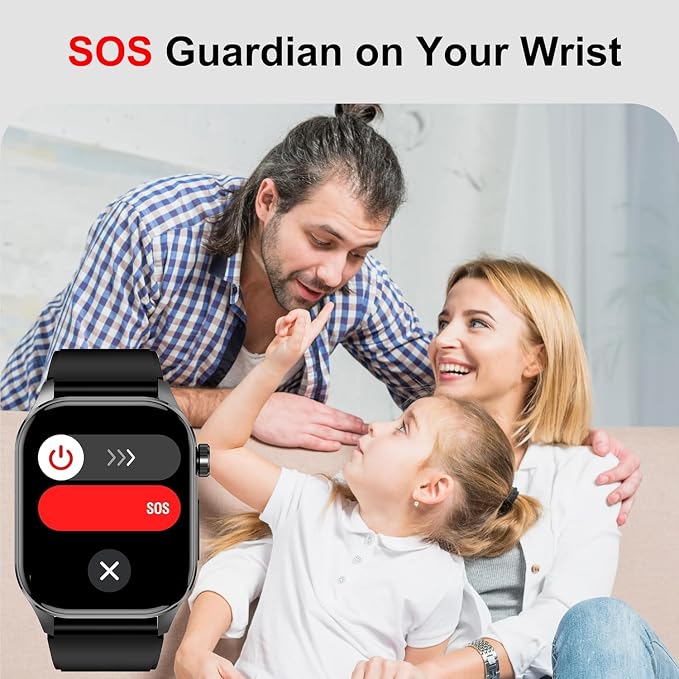 Advanced Health Smartwatch for Women Men with Real-Time Monitoring of Heart Rate, Blood Oxygen, Body Temperature, Blood Pressure, Sleep Auality and Stress Levels (Brown)