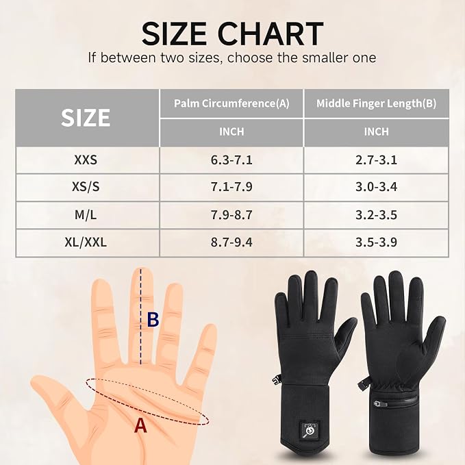 Heated Glove Liners for Men & Women, Thin Flexible Rechargeable Electric Gloves with Long-Lasting Battery for Typing