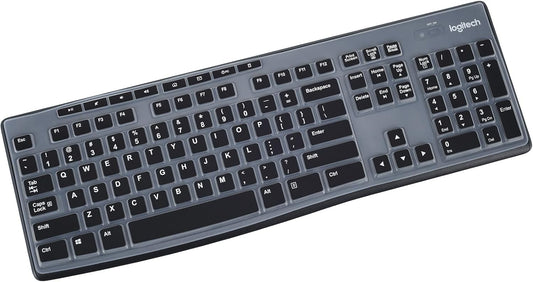 Keyboard Cover for Logitech MK295 MK270 MK200 K270 Wireless Keyboard, Logitech MK370 MK270 MK200 K270 Keyboard Skin Protector - Black