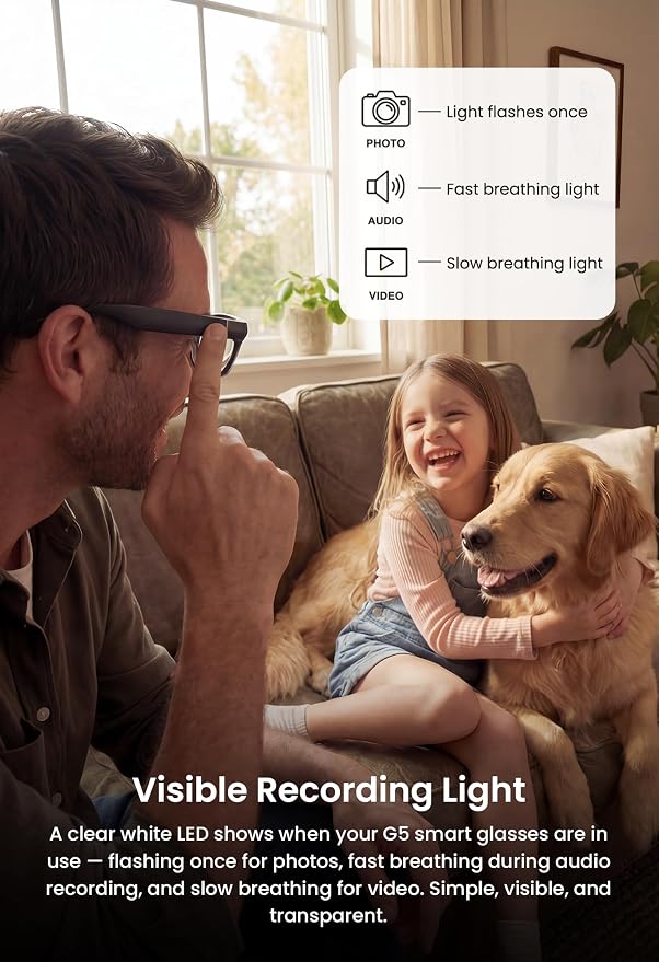 DPVR AI Smart Glasses with Camera and Bluetooth – 13MP 4K Camera Glasses for Men & Women, Video Recording Glasses with Continuous Voice Assistant, AI Translation, IP54, for Travel, Work, Music, Vlog