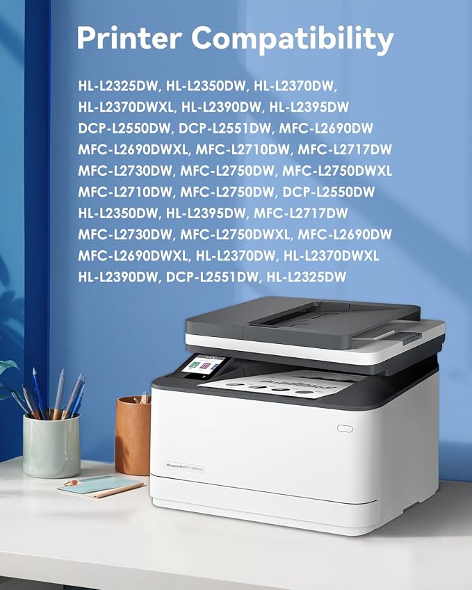 TN760 Toner for Brother Printer Compatible for Brother TN-760 TN730 TN-730 Toner Cartridges to Use with MFC-L2710DW MFC-L2750DW HL-L2350DW HL-L2370DW HL-L2395DW L2390DW DCP-L2550DW (TN760 2 Pack)