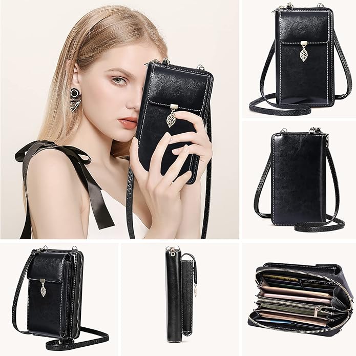 HUANLANG Small Crossbody Phone Bags for Women Leather Cell Phone Purse Wallet | Small, Cell Phone