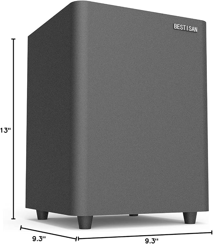 BESTISAN 6.5’’ Subwoofer, Powered Home Audio Sub woofer with Deep Bass in Compact Design, for Studio and Home Theater, Black,SW65C