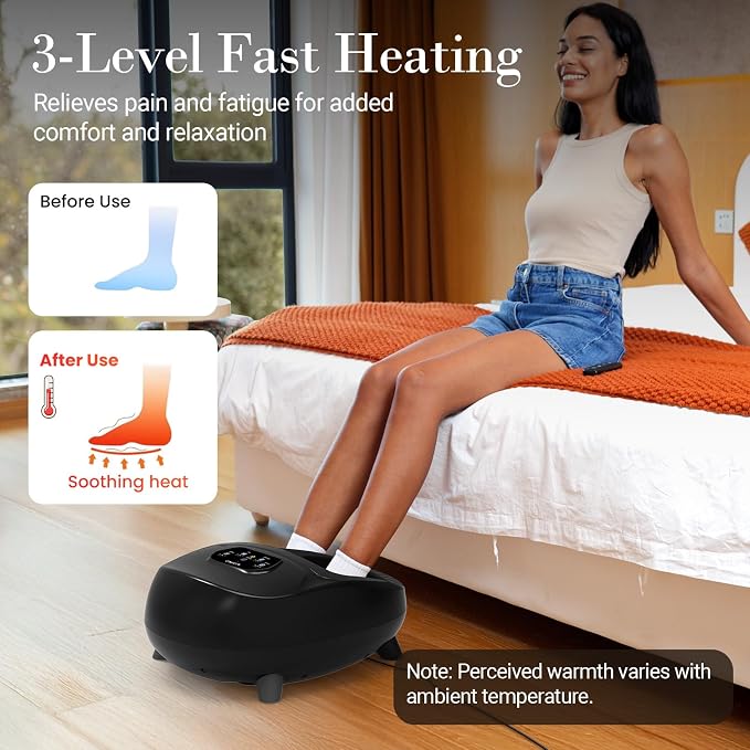 CuPiLo Foot Massager with Heat, FSA Eligible HSA Upgraded Full Foot Shiatsu Massage for Neuropathy, Remote Control Multi-Level Settings, Feet Massager for Plantar Fasciitis, Birthday Gifts for Women