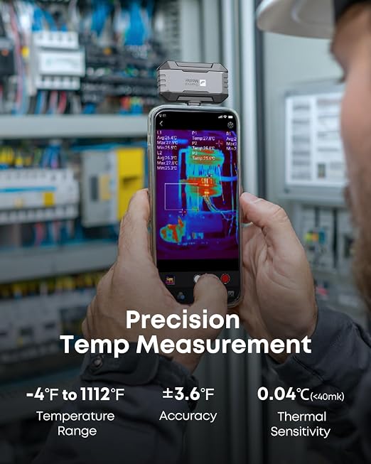 Thermal Master P1 - Thermal Camera for USB-C iPhone & Android, 320x240 Super Resolution Infrared Imager w/3.6℉ Accuracy, -4℉-1112℉ High Temp, Spot Tracker, 15x Zoom, 160x120 Ir Resolution, Grey