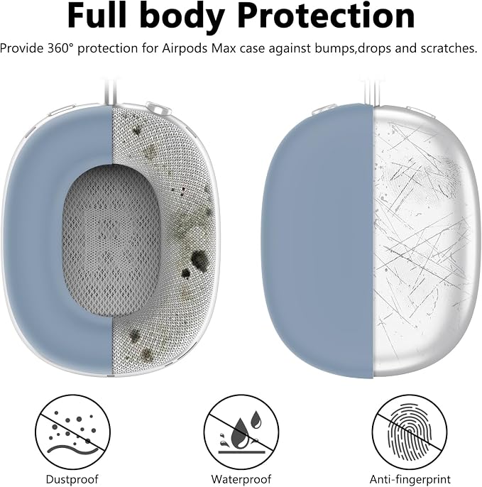 Silicone Case Cover for AirPods Max Headphones, Ear Pad Case Cover/Ear Cups Cover/Headband Cover for AirPods Max 2/1 (2026/2024/2020)(USB-C/Lightning), Accessories for Apple AirPods Max 2, Lavender