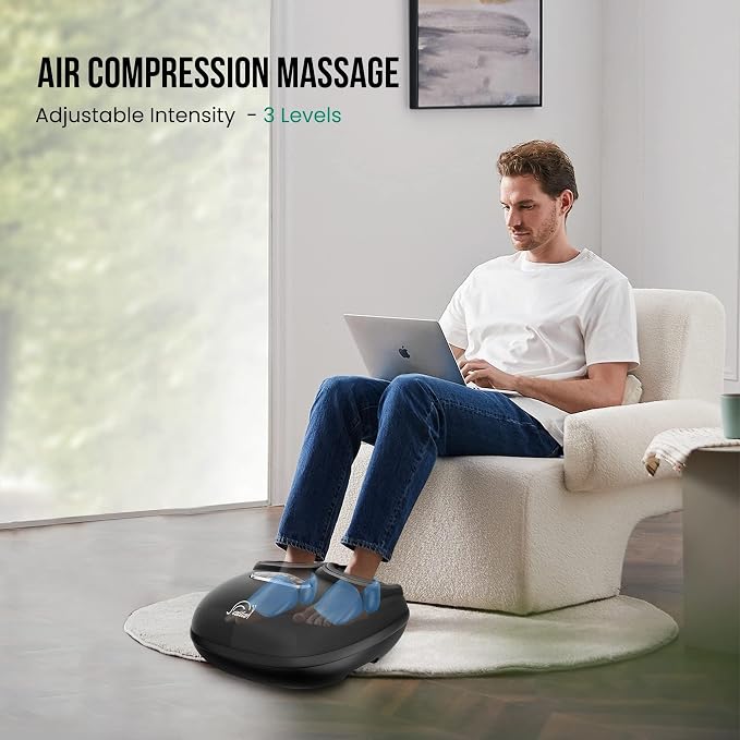 Snailax Shiatsu Foot Massager with Heat - Deep Kneading, Compression, Vibration, 2026 Feet Massager Machine for Plantar Fasciitis, Neuropathy, Foot Warmer, Size 13, Gifts Father Day for Dad, Men