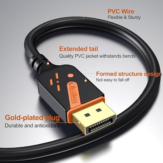 4K DisplayPort to HDMI Cables 10-Pack, 6FT DP to HDMI Cable Adapter Male to Male Gold-Plated, Supports UHD Video and Audio for Computer, Monitor, HDTV, Projector-(Not-Bidirectional)