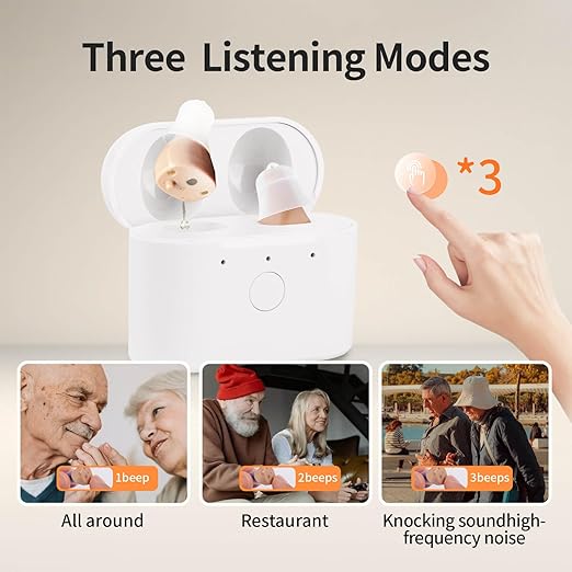 Hearing Aids,Hearing Amplifiers with Charging Case Noise Reduction,Discreet & Lightweight,Comfortable Fit,All Day Comfort,Casual and Outdoor Use,Perfect for Seniors and Adults.