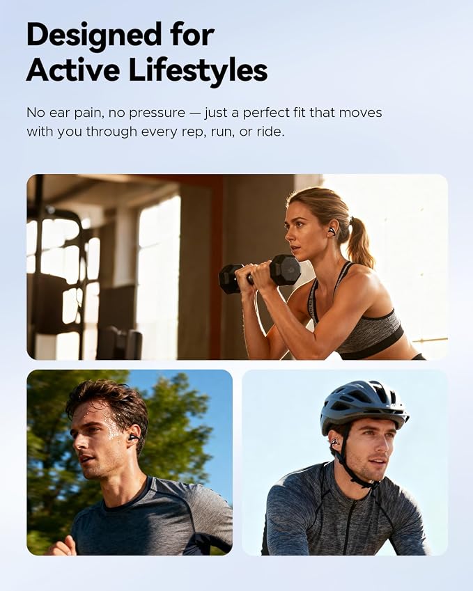 SoundPEATS PearlClip Pro Open Ear Clip-on Earbuds, Comfortable Secure Fit for Sports, Workouts | LDAC & Hi-Res Audio with Spatial Sound, 12mm Drivers, 24H Play, Fast Charge, IPX5, Bluetooth 6.0