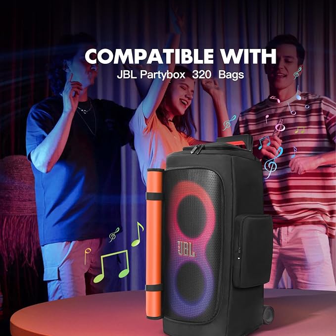 Speaker Cover Compatible with JBL PartyBox 320/PartyBox 310, Scratch-Resistant, Dustproof, Portable Case with Storage Bag for Outdoor Party Speaker