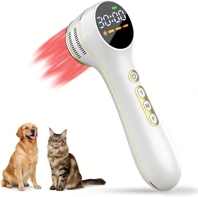 7000mAh Cold Laser Therapy Device for Pain Relief, Red Light Therapy with Pulse Mode, 3 Levels Power, 60mins Timer, Human Pets Dogs Treatment for Joint Would Healing, 4x980nm + 5x808nm + 16x650nm