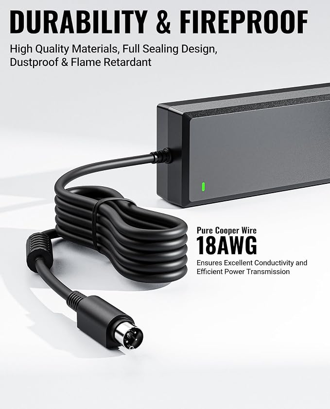 12V 10A Power Supply for Synology NAS DiskStation DS423+ DS925+ DS1525+ DS425+ DS725+ DS923+ DS1522+ DS723+ DS920+ DS1520+ DS916+ DS918+, 8Ft Power Adapter for 2-Bay 4-Bay 5-Bay DiskStation