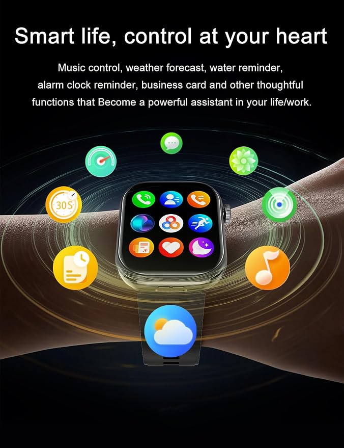 Smart Watch with Earbuds,2.02" HD Screen,2 in 1 Smart Watches for Women, Waterproof Fitness Tracker Watch with Wireless Earphone Compatible for Android iOS,Comes with 2 Watch Straps