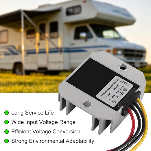 DC 8V-40V to 12V 3A Voltage Converter Step Down/Up Regulator Voltage Reducer Converter Waterproof Regulated DC Power Supply for Golf Cart Club Car LED Light