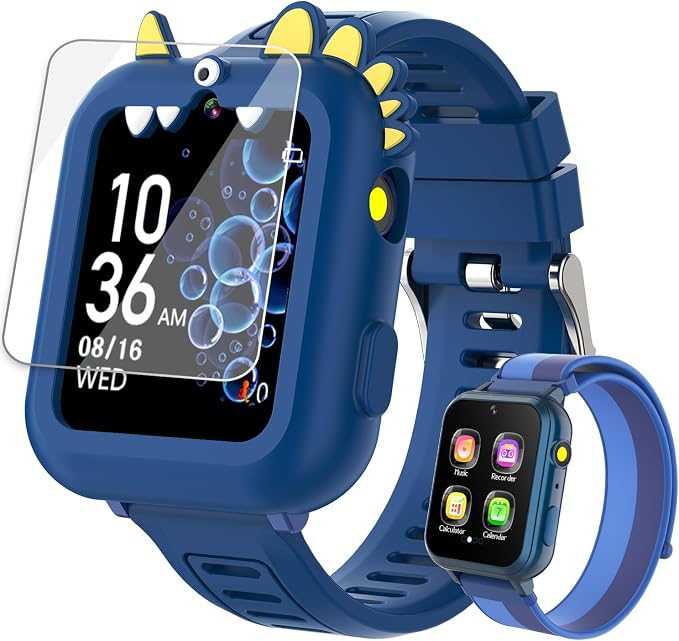 Smart Watch for Kids with 39 Games,Camera,Video,Music Player,Recorder,Alarm,Pedometer,Flashlight,Stopwatch,HD Touch Screen,Borthday Gift Toy for Boys Ages3-12(Blue)