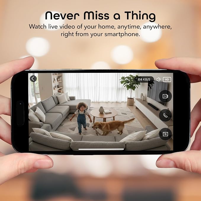 Geeni Look 2K 4MP Smart Indoor Security Camera – 1440p Ultra HD WiFi Pet & Baby Monitor with 2-Way Audio, Motion Detection Zones, 10m Night Vision, & USB-C Power – Works with Alexa & Google Assistant