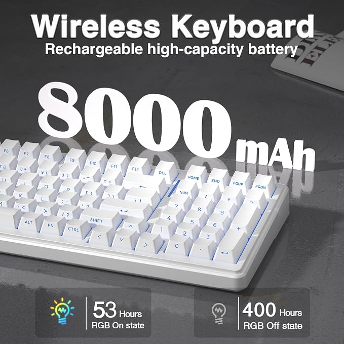 AULA F99 Wireless Mechanical Keyboard,Triple-Mode(BT5.0/2.4GHz/USB-C),Gasket Mounted Creamy Keyboard with Linear Switches, Side Printed PBT Keycaps,RGB Backlit PC Gaming Keyboards for Win/Mac