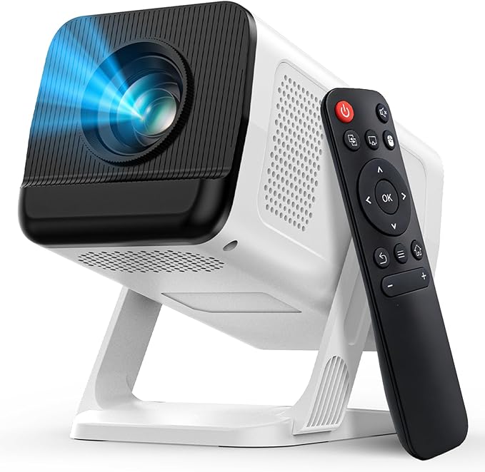 [Built-in Apps & 2026 Upgraded] Mini Projector with WiFi and Bluetooth,Native 1080P Smart Projector 4K Supported,Auto Vertical Keystone,210° Rotatable,Compatible with TV Stick,Smartphone(Medium)