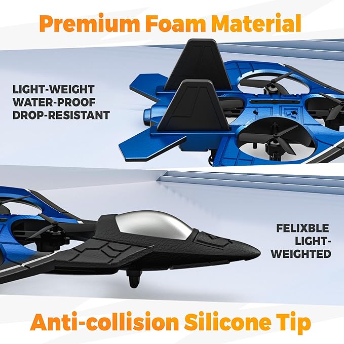 BEZGAR RC Plane丨Mini Drone, Remote Control Airplane for Adults & Kids, 360° Flip Fighter Jet Toys, Foam F22 Raptor Stunt Planes with 2 Batterys, Airplane Toy Gifts