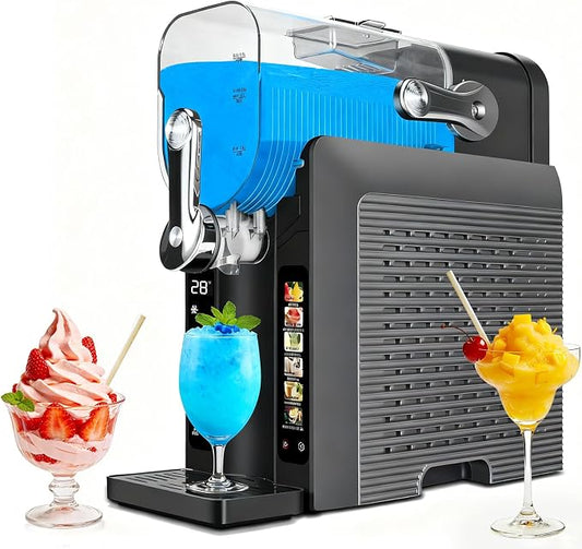 Slushie Machine for Home - 88oz Frozen Drink Maker Slushy Machine, 2-In-1 Soft Ice Cream Maker, 6 Preset Programs| Slushie, Cocktails, Frappés, Ice Cream, Smoothies, Milkshakes (Screen Version）