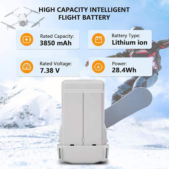 Intelligent Flight Battery Plus (2-Pack) with Two-Way Charging Hub for DJI Mini 4 Pro, Mini 3 Pro, Mini3 drone, 3850mAh 7.38V (2 Batteries with a Bi-Directional Charging Hub)