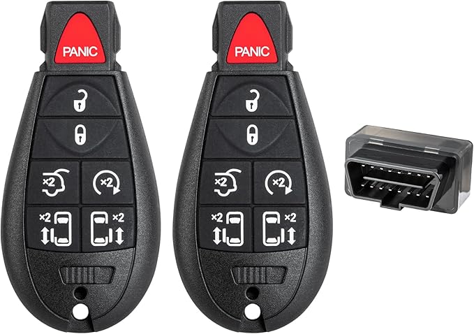 Vurkcy Key Fob Replacement for 2008-2016 Chrysler Town Country & Dodge Grand Caravan Car Keyless Entry Remote Control, M3N5WY783X IYZ-C01C, 7 Buttons, 2Pcs