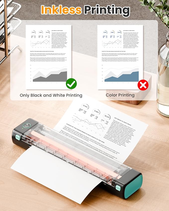 Phomemo M08F Pro Portable Printers Wireless Travel, [Upgrade] Portable Thermal Printers Support 8.5" X 11" US Letter, Inkless Bluetooth Printer Compatible with iOS, Android, PC, Printer with Case