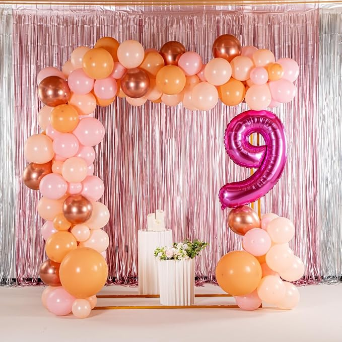 Restaurantware-Balloonify Balloon Garland Set, 1 Party Decoration Kit - 137 Balloons, With Chain, Nude, Pink, & Rose Gold Latex Balloon Arch Kit, Includes Glue Dots- Restaurantware