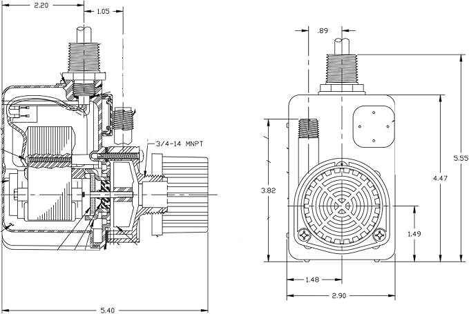 Little Giant PE-2YSA 115V, 1/40 HP, 300 GPH Polyester Submersible Parts Washer Pump with Conduit Fitting for Aqueous Solutions or UL-listed Solvents with 6-Ft. Plugless Power Cord, Black, 518550