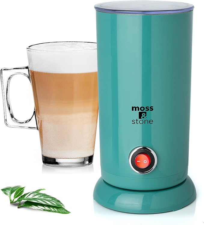 Moss & Stone Electric Milk Frother & Milk Warmer for Latte & Cappuccino