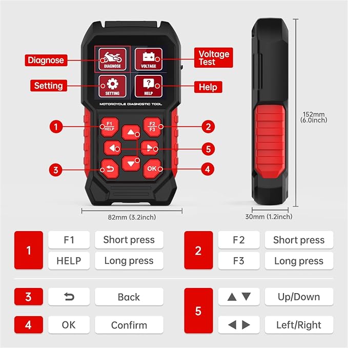 M4 Motorcycle Diagnostic Tool for Harley-Davidson 4P/6P, Read/Clear Codes & Live Data, ECU & Service Reset, Throttle Reset & ABS Bleed, with OBD2 16P, for Dyna Softail Sportster Touring