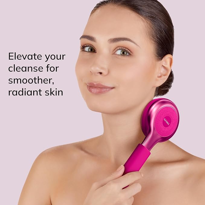 GESKE Sonic Full-Body Brush & Intensive Exfoliator | 8 in 1 | Electric Body Cleansing Brush | With SmartSonic Pulsations | Deep Cleansing, Exfoliation, Massage | Extendable Handle | Rough Skin Remover